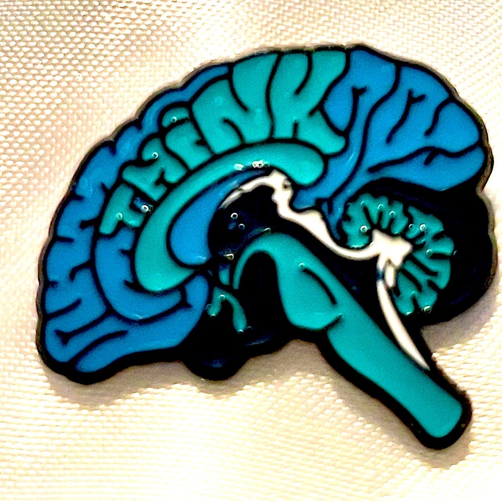 Brain Enamel lapel pin brooch